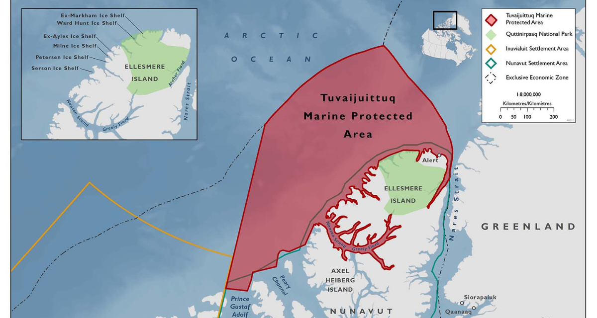 Map of the Tuvaijuittuq marine protected area.