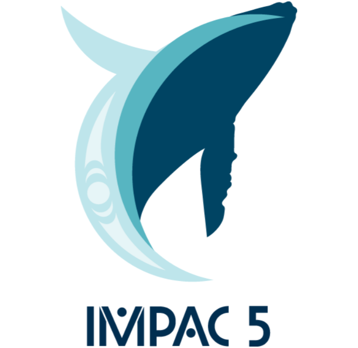 Drawing of a whale on a white background. At the bottom of the image, we read IMPAC5.